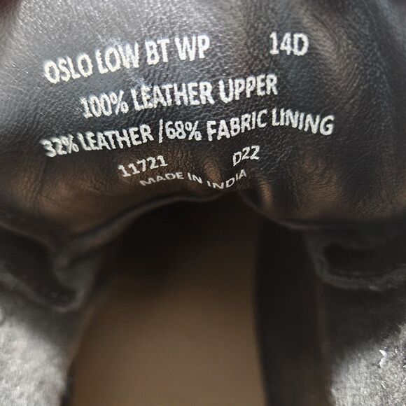 Polo Ralph Lauren Oslo Low Hydroguard Waterproof Leather Boots Black Mens 14 D - Picture 6 of 6